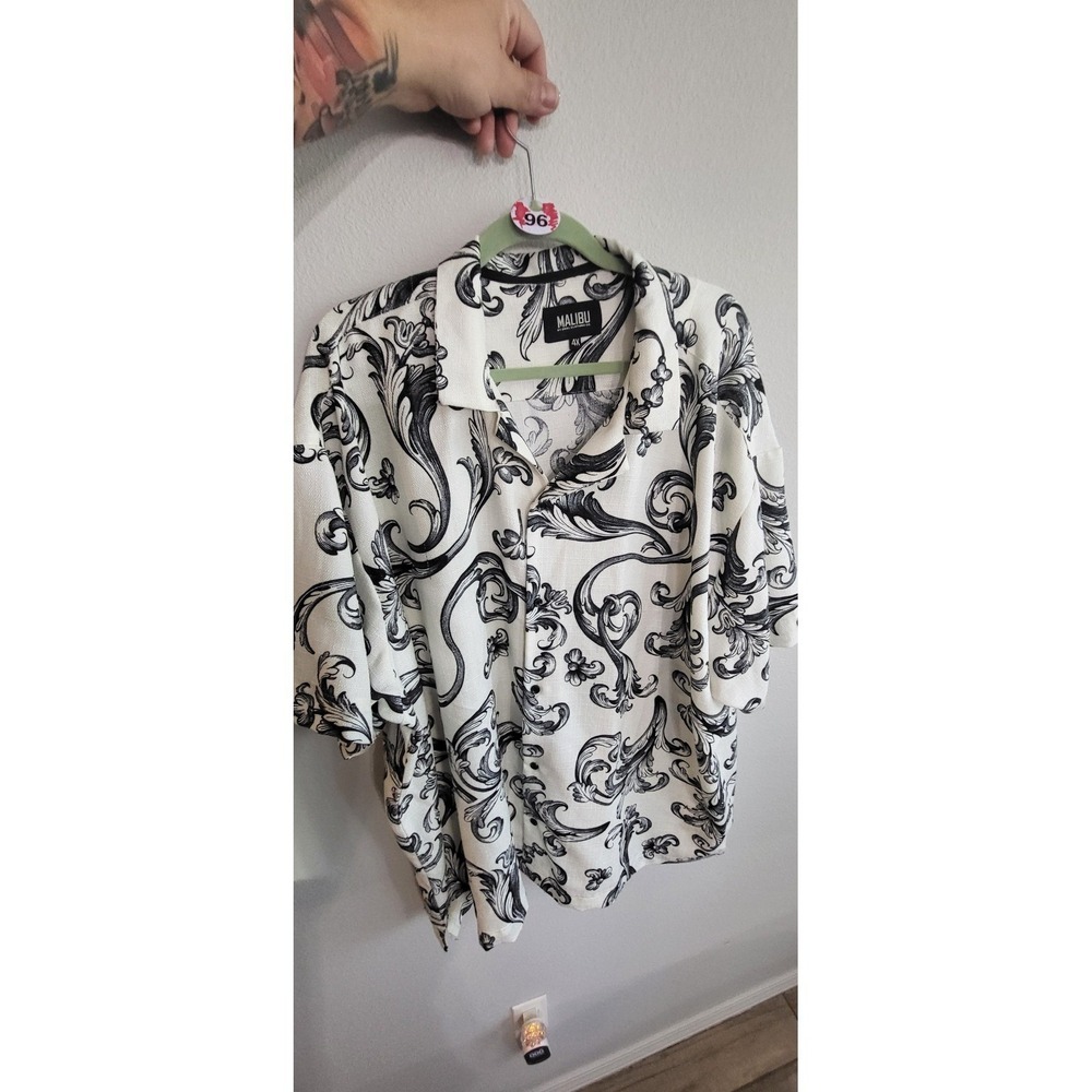 #96 4X DRESS BEACH MALIBU LEASURE TOP BUTTONUP BEACH SHIRT MINT CONDITION